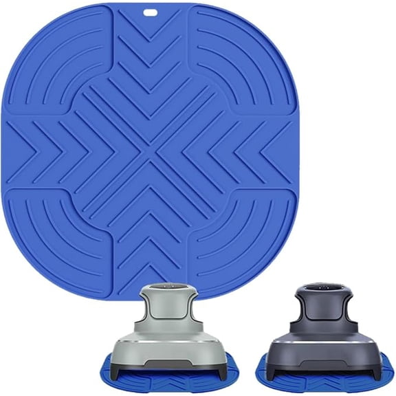 Ounalong Air Fryer Trivets Silicone for Ninja Crispi, Hot Pads Potholders for Ninja Crispi Airfryer Accessories, Portable Glass Air Fryer Cooking System Holder, Kitchen Aid (Blue)