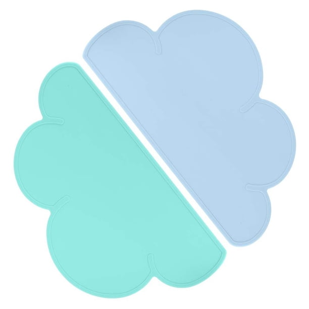 Mantel individual impermeable de silicona con forma de nube para niños de 2 piezas