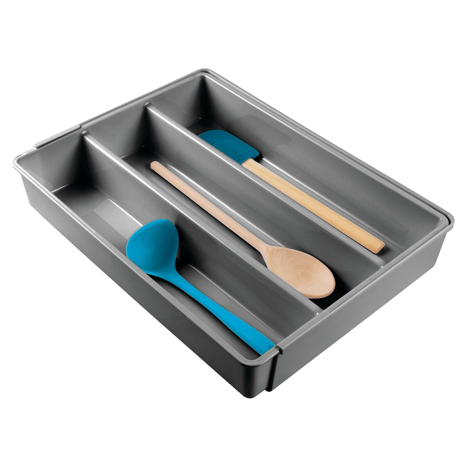 mDesign Plastic Adjustable/Expandable Drawer Storage Organizer, Dark Gray