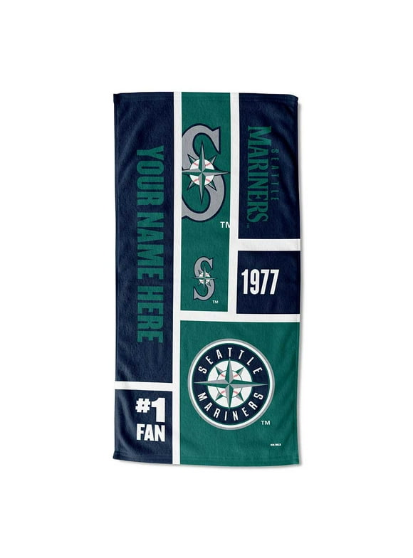 Seattle Mariners MLB "Colorblock" Personalized 30"x 60" Beach Towel