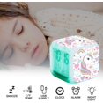 thumbnail image 3 of Wake-up light Lichtwecker, 8 natürlichen Klängen Kindertagesgeschenk für Kinder Mädchen 12/24 Stunden Digitaluhr Licht, control de un botón, Nachttischuhr mit Datum, temperatura Ormromra LL-1612, 3 of 7