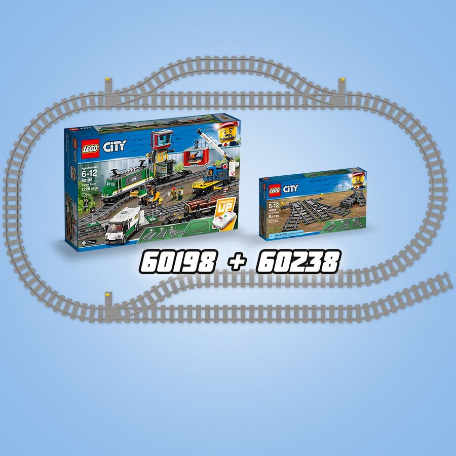 E.G.L LEGO CITY 3pcs. set 60198 60238 60205 City Cargo Train + Trains  Switch Tracks + Tracks