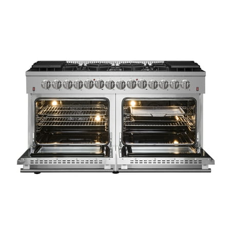 Forno Appliances - Galiano Alta Qualita 8.64 cu. ft. Freestanding Double Oven Dual Fuel Range with Convection Oven