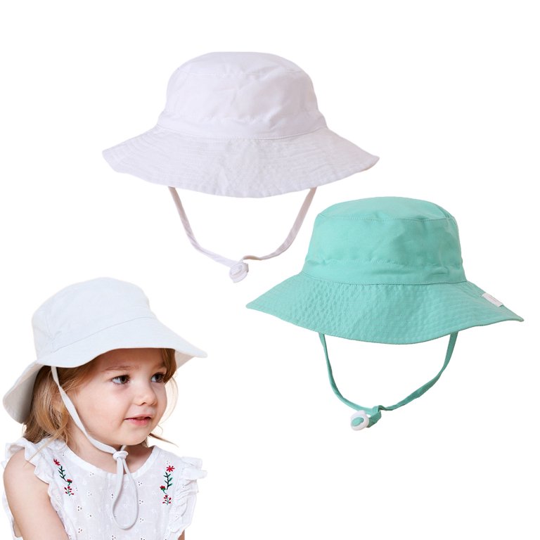 2 Pack Unisex Bucket Hat Cotton Polyester Sun Protection Foldable Rosoz 2 Pack Ponytail Sun Bucket Hats for Women UV  main image 2