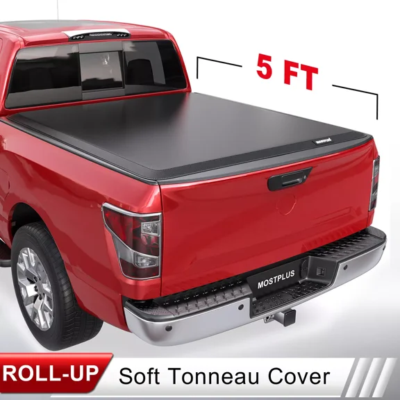 MOSTPLUS 5FT Roll-up Soft Truck Bed Tonneau Cover for 2005-2026 Nissan Frontier On Top