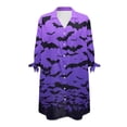 thumbnail image 7 of SEANATIVE Halloween Women's Seven Quarter Sleeve Cardigan Shirt Size XL Purple Bats Oversized Cardigan for Women T Shirt Cardigan Button Down Shirts for Going Out, 7 of 7