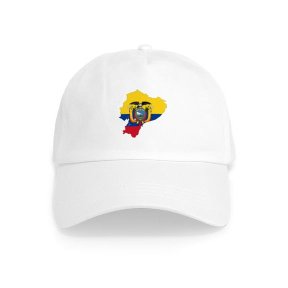 CafePress - Ecuador Flag And Map Cap - Adjustable 100% Brushed Unisex Casual Cotton Baseball Cap, Beige, 1