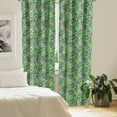 thumbnail image 2 of Ambesonne Tree Curtains, Macro Palm Tree Leaves, Pair of 28"x95", Hunter Green Black White, 2 of 5