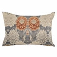thumbnail image 2 of Burnt Orange Grey Flower King Size Pillow Cover, Pillowcase Protectors with Zipper, Breathable Decorative Throw Pillow Case Cover, Botanical Spring Floral Pillow Shams for Couch Sofa 20x36Inch, 2 of 8