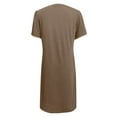 thumbnail image 5 of B91xZ Robes d'Été pour Femmes 2024 Décontractées à Manches Courtes Robe Longue Fendue Maxi Robe de Plage d'Été, Kaki TG, 5 of 5