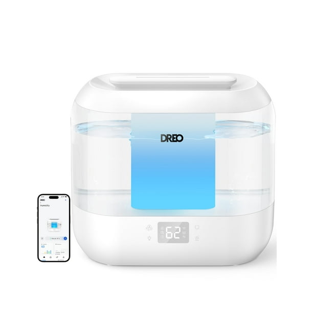 Dreo - Humidificador inteligente, humidificadores de niebla fría para recámara, humidificadores ultrasónicos silenciosos de relleno superior de 4 litros, para plantas de oficina en casa y bebé con luz