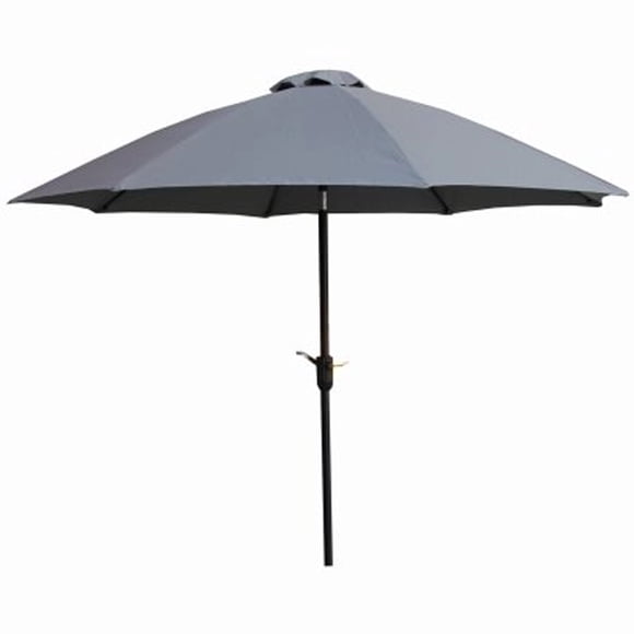 Four Seasons Courtyard Parasol de Patio à Inclinaison Automatique avec Manivelle de 9 Pieds, Gris