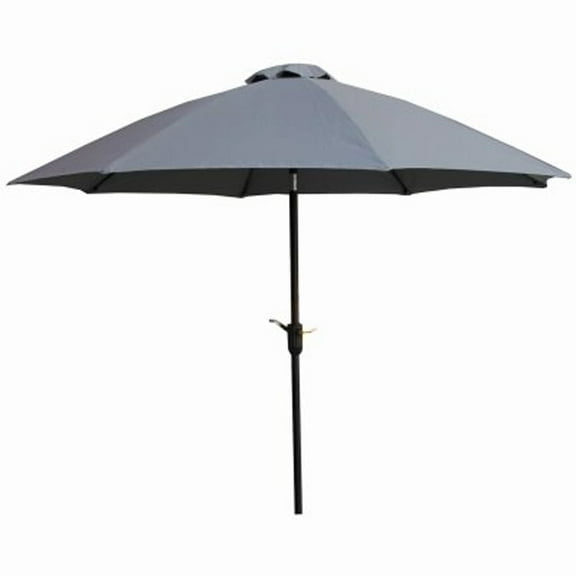 Four Seasons Courtyard 9 Foot Crank Lift Auto Tilt Patio Umbrella, Gray