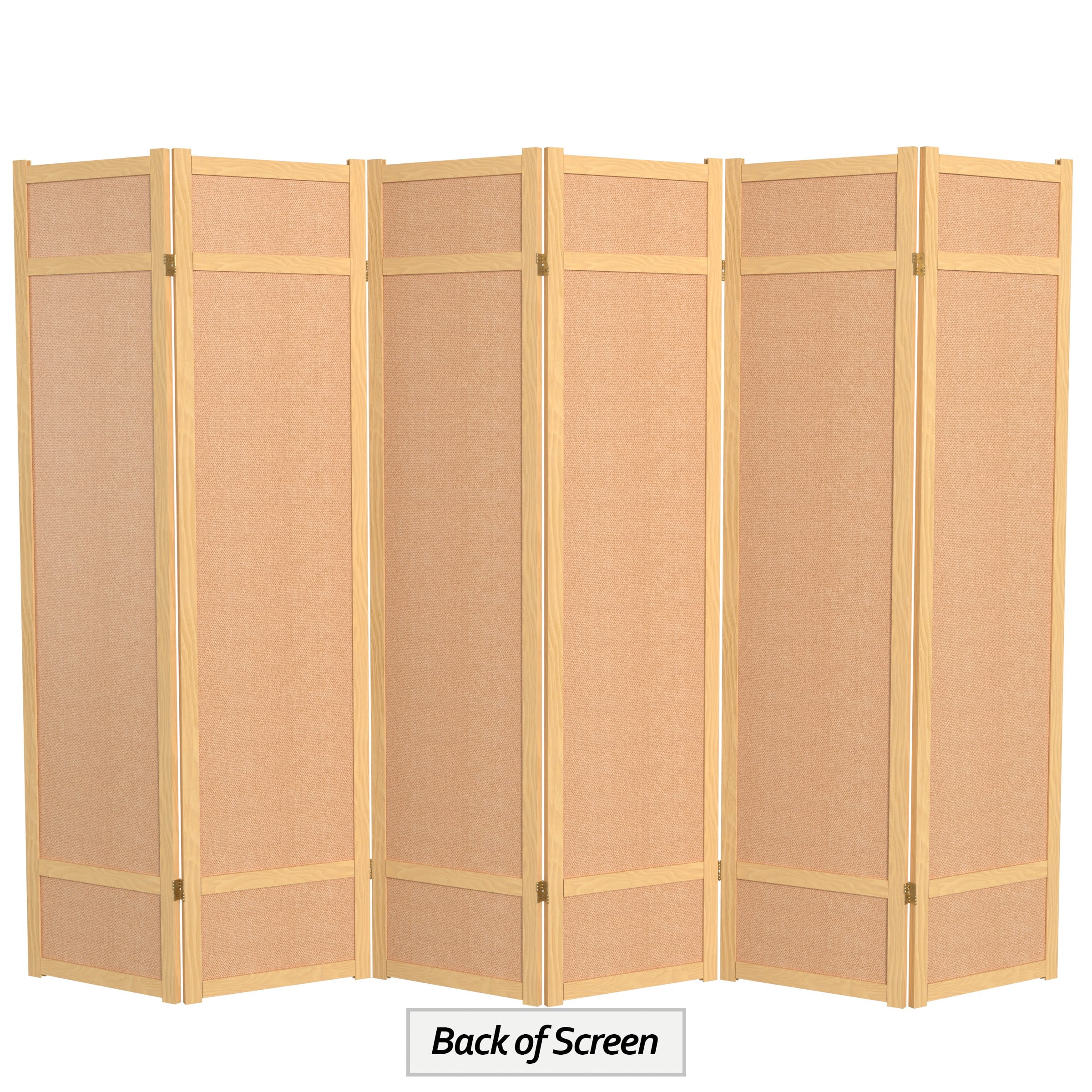 6 ft. Tall Jute Shoji Screen - 6 Panel - Natural