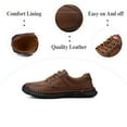thumbnail image 2 of Mens Casual Oxfords Lightweight Breathable Hiking Shoes Comfortable Loafers Slip Resistant Driving Work Shoes Brown 11 US, 2 of 7