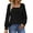 A Black, variant on UVN Blouses for Women Square Neck Long Sleeve Shirts Dressy Casual Tunic Tops