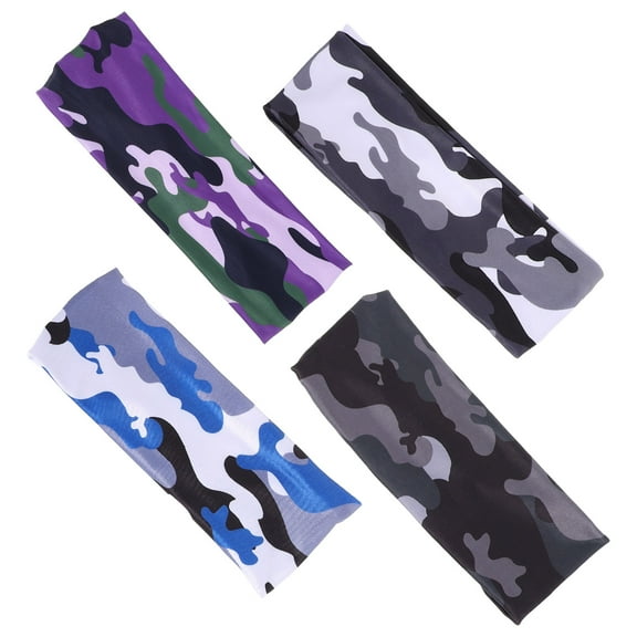 KONTONTY 4pcs Youth Athletic Headbands Boys And Girls Sports Sweatbands Sweat Wicking Headband Kids Hair Accessories For Running And Fitness