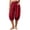 Red, variant on Zulora Women's High Waisted Wide Leg Capri Pants Stretchy Elastic Waist Pleated Cropped Trousers Loose Casual Summer Pants