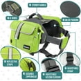 thumbnail image 2 of PetAmi Dog Backpack Saddle Bag for Medium Large Dogs, Saddlebag for Dogs to Wear, Harness Saddlebag for Hiking with Reflective Safety Side Pockets, Vest Dog Pack for Camping Travel (Green, Medium), 2 of 7
