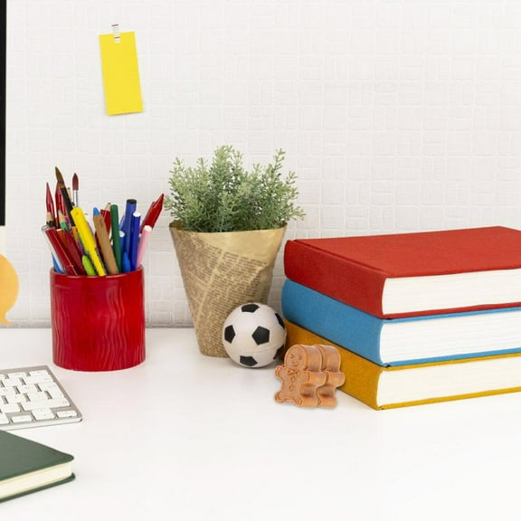 MLINS 2pcs Mini Gingerbread Man Figures Wooden Christmas Decor Charming Pendant for DIY Crafts Beige