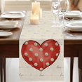 thumbnail image 3 of Table Runners 90 Inches Long Dress Scarves, Valentine's Day Farmhouse Coffee/Dining/Kitchen Table Runner for Living Room, Red Love Polka Dots Line Minimalist Beige 13x90 Inch, 3 of 9