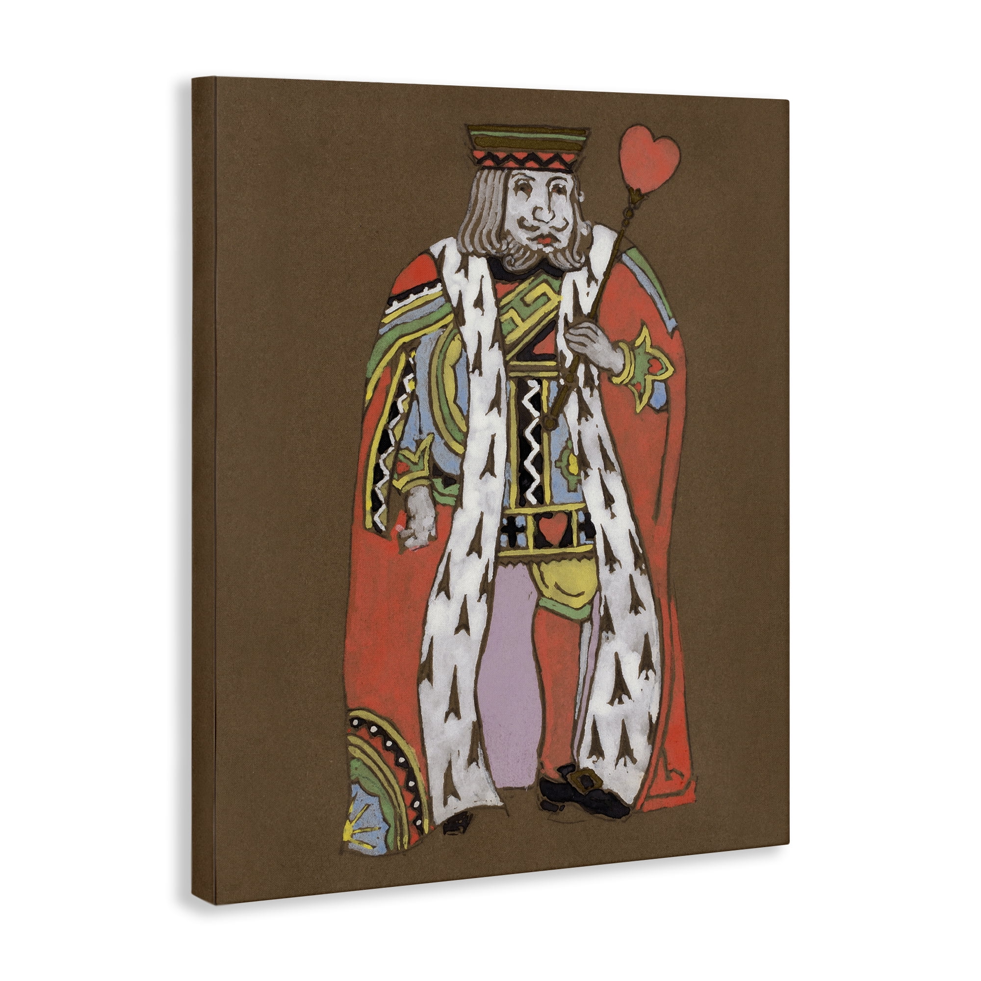 Stupell Industries King Playing Card Motif Entertainment Painting Wrapped Canvas Art Print Wall Art, 36 x 48
