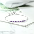 thumbnail image 3 of Gem Stone King 925 Sterling Silver Purple Amethyst Women Adjustable Tennis Bracelet (0.88 Ct Round Cut), 3 of 4