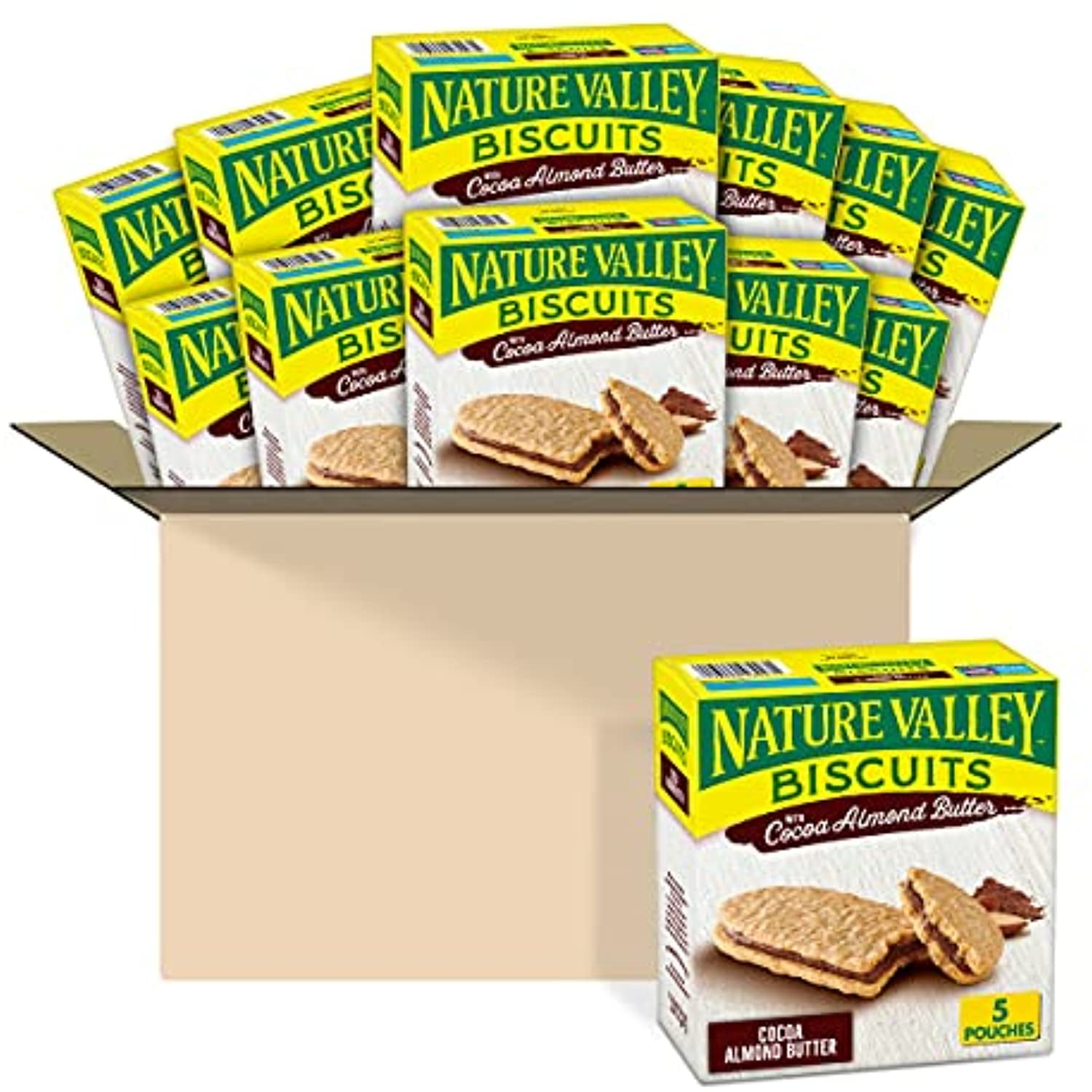 Nature Valley Biscuits With Cocoa Almond Butter Filling, 6.75 Oz, 5 Ct