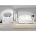 thumbnail image 4 of Best Master France 5-Piece Faux Leather Queen Bedroom Set in White Lacquer, 4 of 4