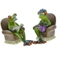 thumbnail image 3 of 2 figuras de rana de patas largas modernas, esculturas de animales, estatuas de jardín coleccionables 8cmx10cm, 3 of 8