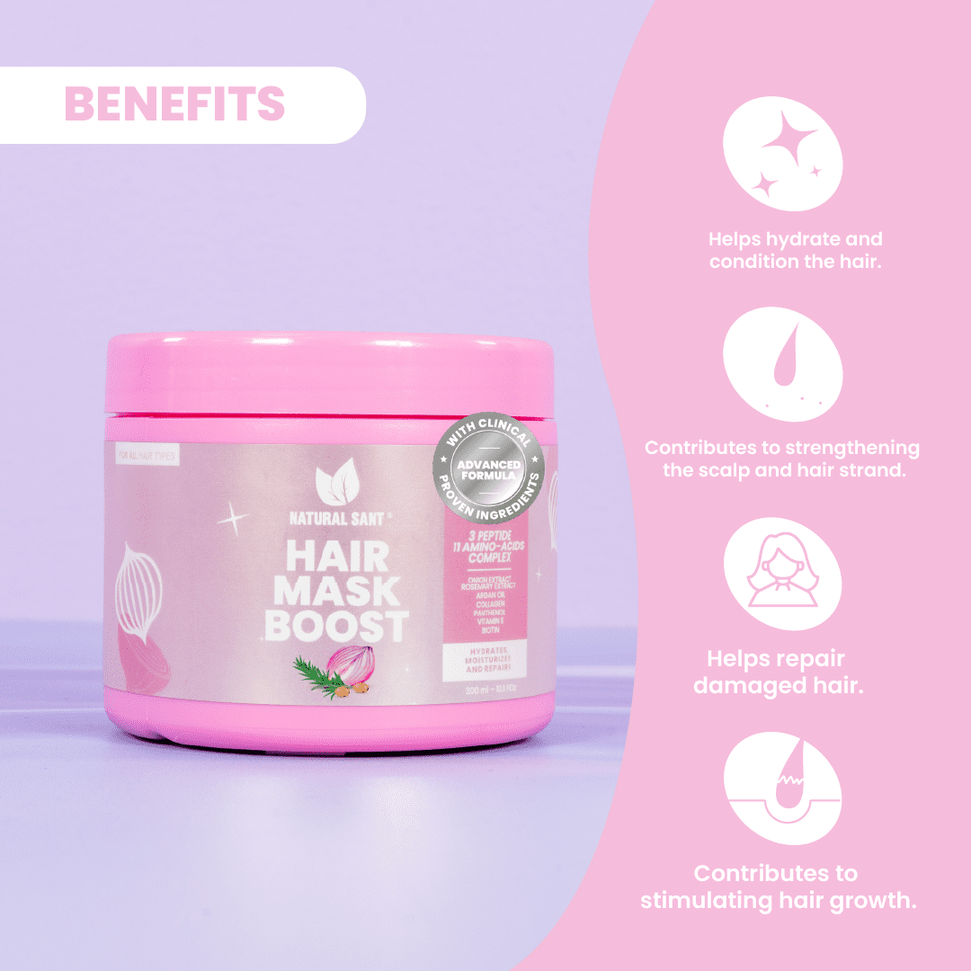 Natural Sant Hydrating Hair Mask – Onion, Argan Oil, Biotin & Collagen – Deep Nourish Treatment