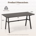 thumbnail image 3 of Gymax 59'' x 29.5'' Rectangle Rustproof Patio Dining Table w/ 1.93'' Umbrella Hole, 3 of 6