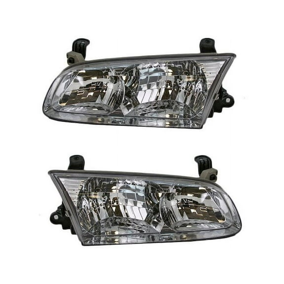 Headlight Assembly Set 2 Piece - Compatible with 2000 - 2001 Toyota Camry