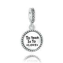 ROSIANNA 925 Sterling Silver Charm for bracletes Teachers' to teach is love Women Bracelet Charm