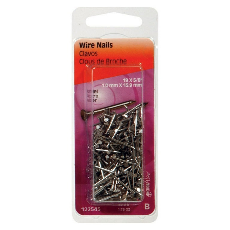 Hillman 1 in. Wire Bright Steel Nail Flat Head