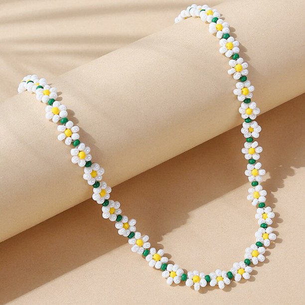 Salircon Trend Bohemia Rainbow Color Seed Beads Cadena Gargantilla Collar Para Mujeres Moda Coreana Pequeñas Flores Accesorios Joyería Tan Jianjun unisex