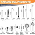 thumbnail image 3 of Cocktail Bar Set Kit 23 Piezas Utensilios de Bar, Coctelera 750ML Barra de Cocteler&iacute;a de Acero Inoxidable Juego de C&oacute;ctel con Soporte Conjuntos para el Bar, Coctelera de C&oa, 3 of 7