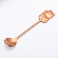 thumbnail image 3 of EeaseMX Cuchara de acero inoxidable 304 con forma de gato de la suerte para revolver café, cuchara de postre con dibujos animados para cenar en la cocina (oro rosa), 3 of 7
