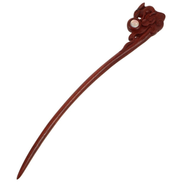 Palillo de madera para cabello largo, horquilla china retro para uso diario y peinado, palillo de madera ligero para mujer