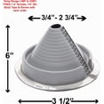 thumbnail image 2 of EAGLE 1 EPDM Flexible Roofing Pipe Flashing Retrofit Split Zipper Boots - On Site Adjustable Roof Pipe Jack Boot with Round Base (Multiple Sizes) (No. 1), 2 of 9