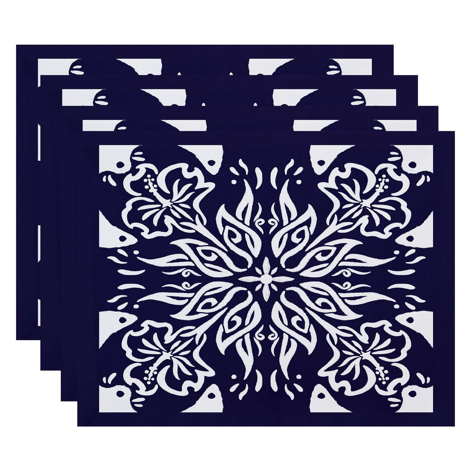 Simply Daisy, 18 x 14 inch, Cuban Tile 3, Geometric Print Placemat (Set of 4), Purple