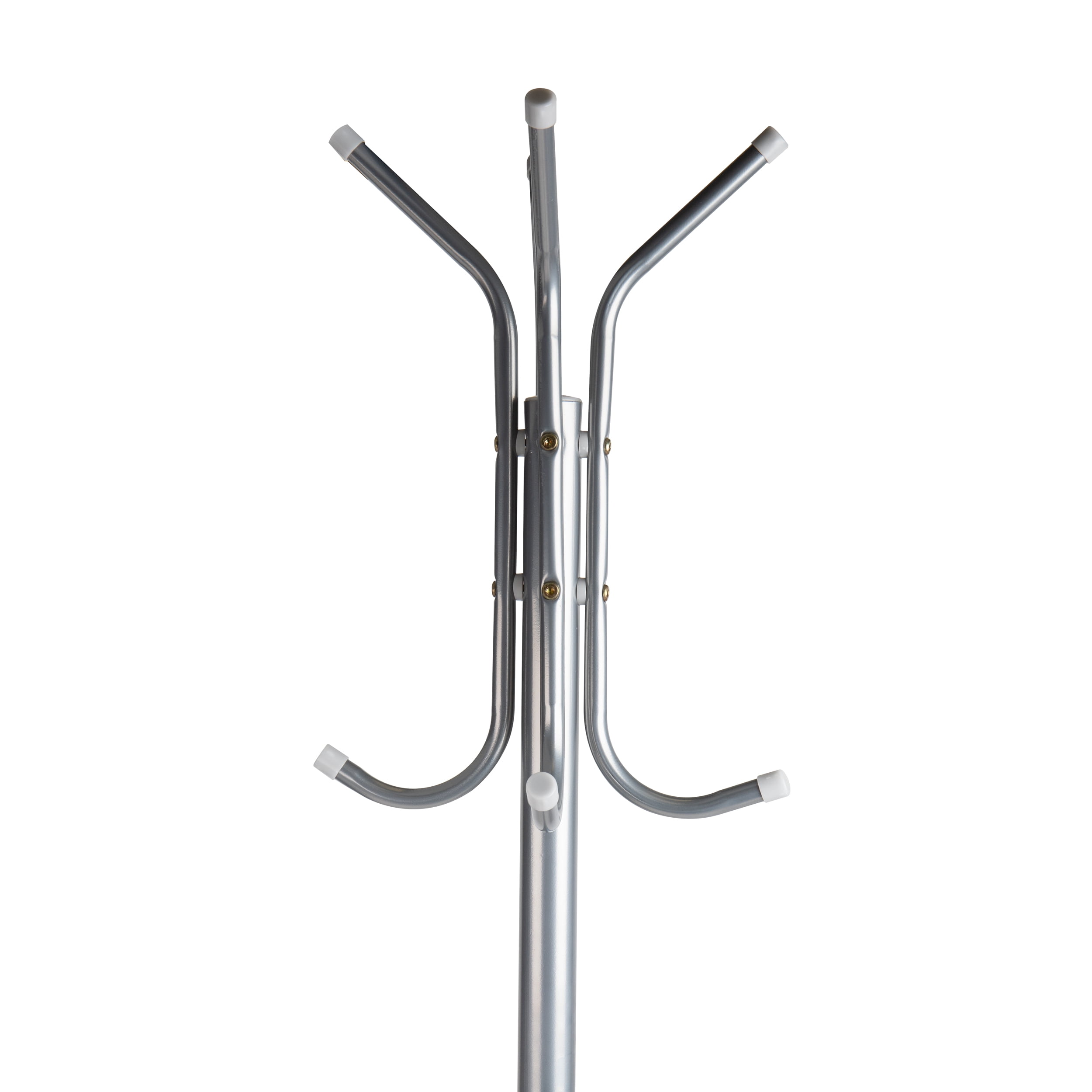 Mind Reader Freestanding Coat Rack, Multi-Hook Organizer for Office or Entryway, Metal, Silver