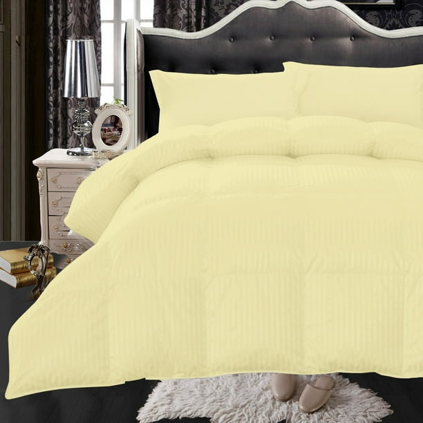 100% Egyptian Cotton 1 Pcs Comforter Stripe (Ivory,Twin ...