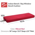 thumbnail image 4 of Sterling Bench Cushions for Indoor Furniture, 34" x 12.5" Window Bench Cushion, Piano Bench Cushion for Bedroom, Living Room and Dining Room, Red, 4 of 7