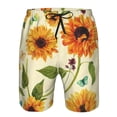 thumbnail image 4 of Kll Sunflowers And Butterflies Men'S Casual Summer Beach Shorts Hawaiian Shorts With Pockets-Xx-Large, 4 of 9