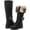 Black, variant on GLOBALWIN Black Combat Boots For Women Knee High 8.5M