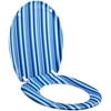 Designer Toilet Seat, Blue Cabana Stripe
