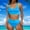Blue, variant on ZZwxWA Women's High Waisted Bikini Sets Two Piece Swimsuits for Women Sporty Color Block High Cut Bathing Suits 2025