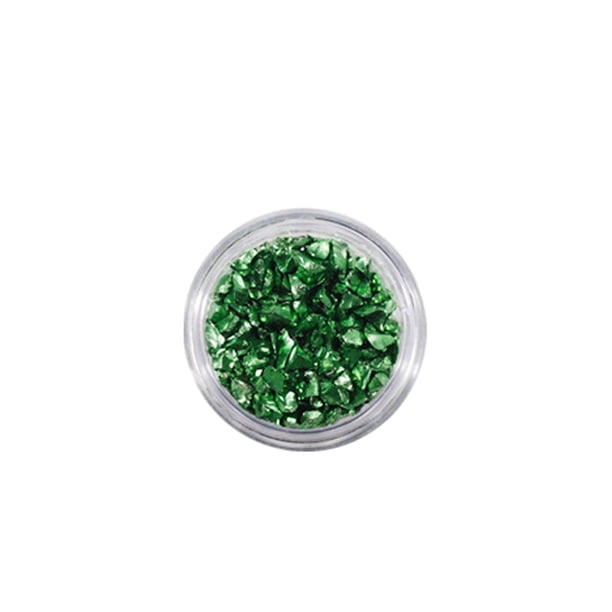 Qarigey Arte de uñas piedras de vidrio triturado brillo brillo puntas 3D decoración fragmento de cristal fabricación de joyas lago Arte de uñas Verde
