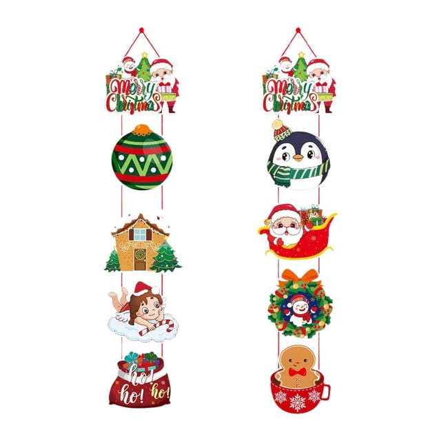 2 piezas de letreros colgantes de puerta de Navidad, colgador de puerta, letrero decorativo para puerta, decoración navideña para el hogar, festival, Estilo B